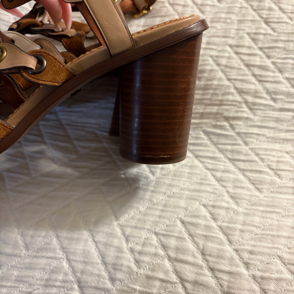 Coach Tan and White Strappy Sandals - Picture 4 of 12
